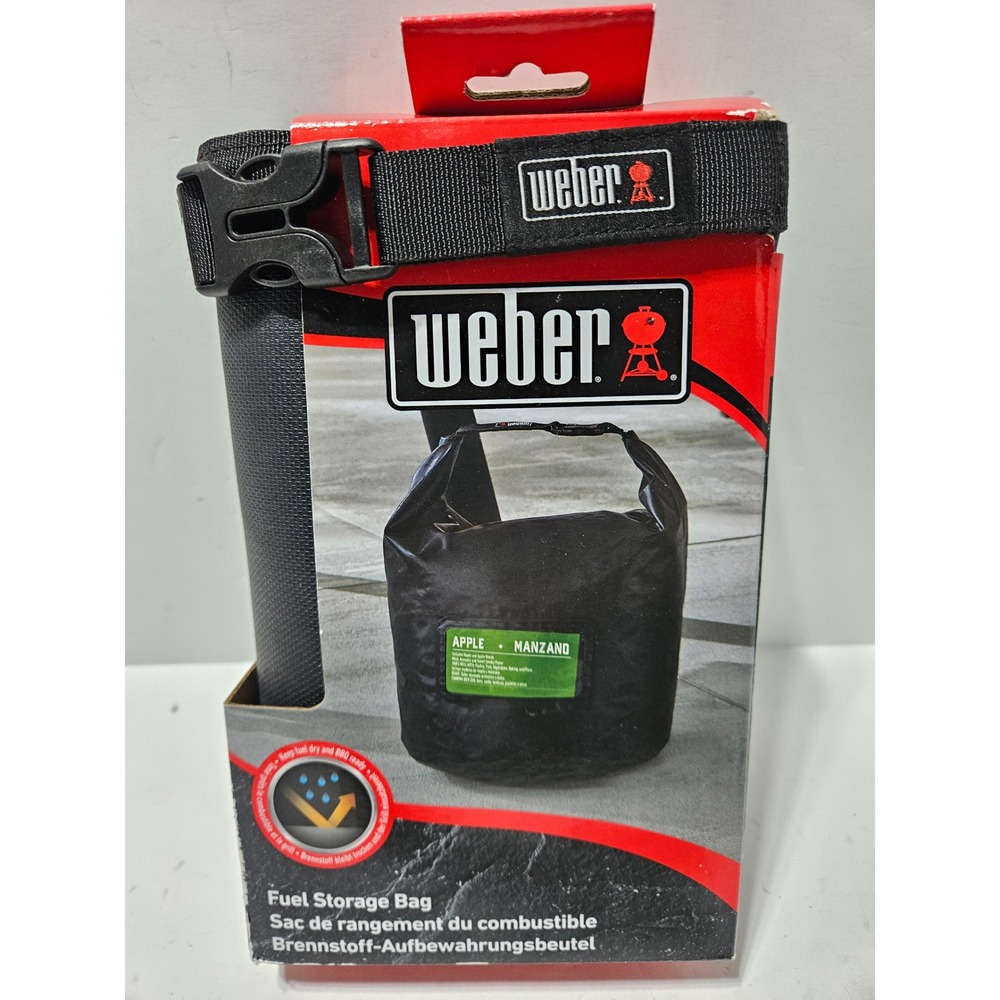 Weber Fuel Storage Bag Black 7007 Holds up to 20 lb. of Wood Pellets or Charcoal